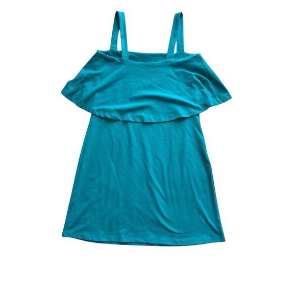 NWT Revolve Susana Monaco Dress Womens Small Maui Teal Stretch Fit Flare Layered - Picture 7 of 7
